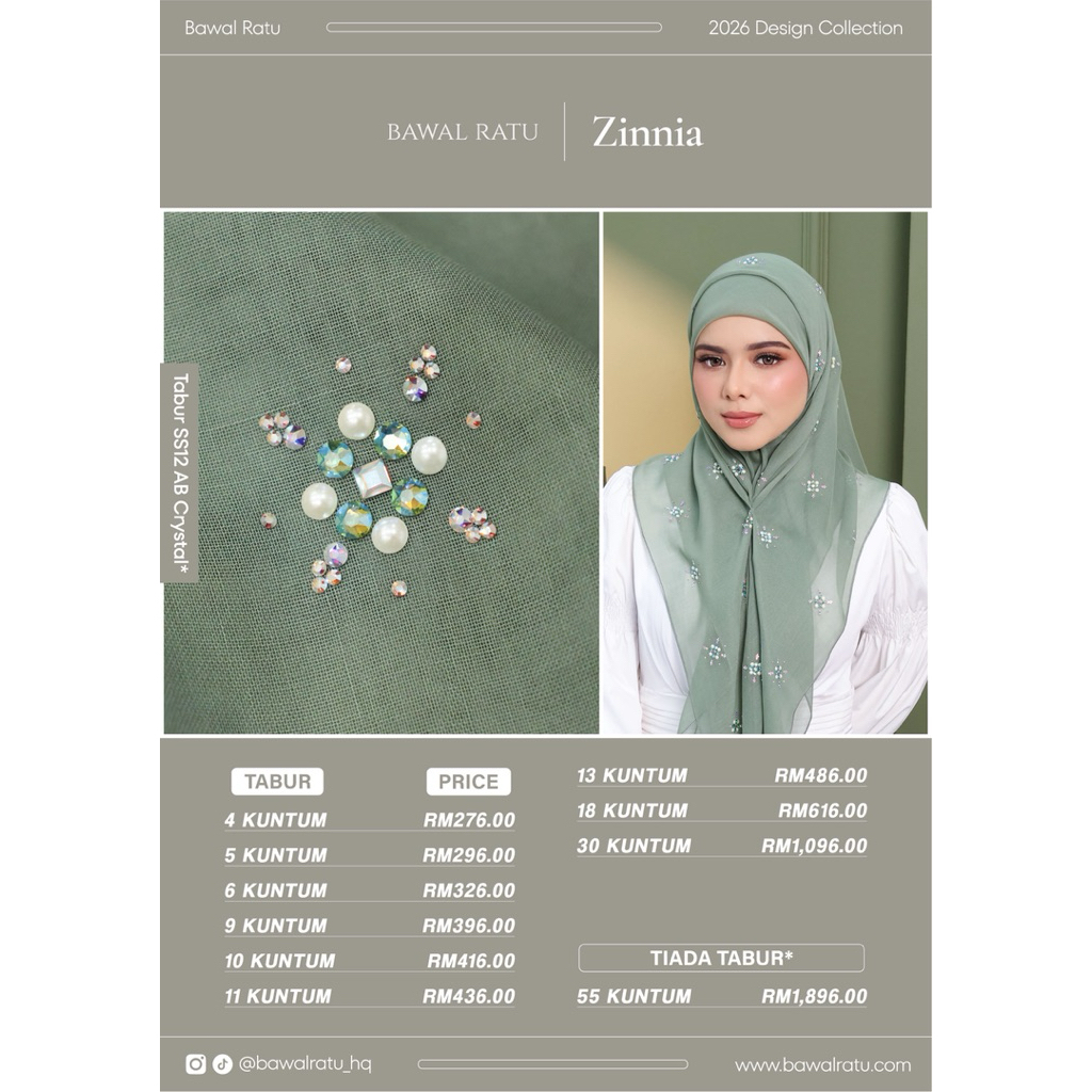 BAWAL RATU DESIGN ZINNIA 10 KUNTUM