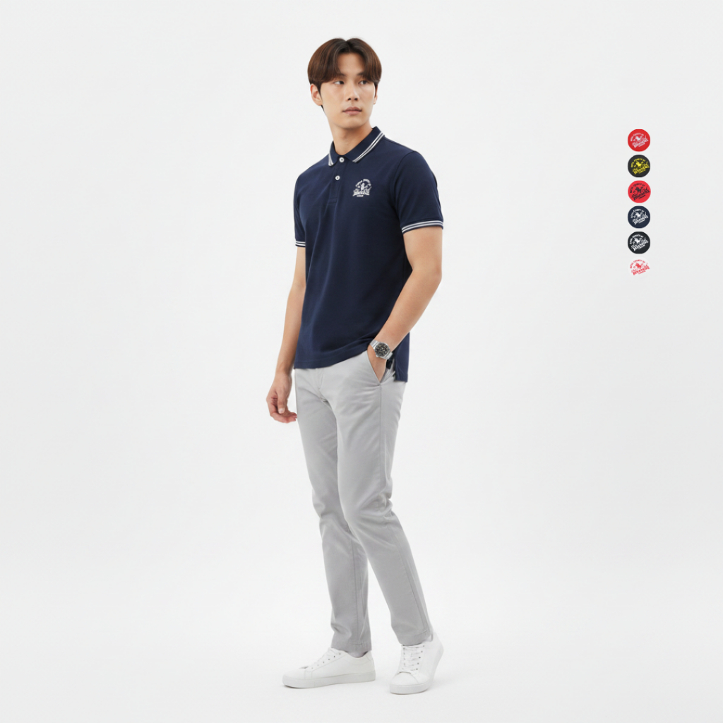 6 สี RCB Polo Club Men เสื้อโปโลแขนสั้นคอปกทูโทน RMS12057-67