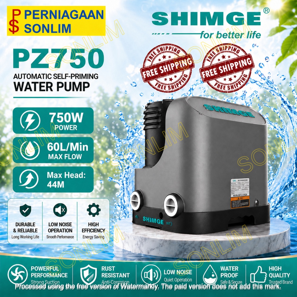 SHIMGE PZ750 FULLY AUTOMATIC SELF PRIMING BOOSTER ปั๊มน้ํา 750W