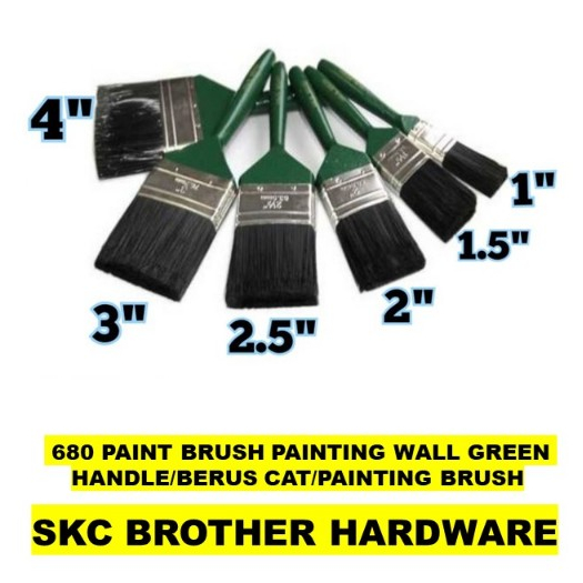 680 PAINT BRUSH PAINTING WALL GREEN HANDLE/BERUS CAT/PAINTING BRUSH