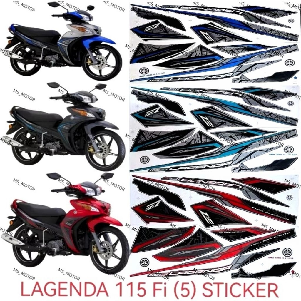 LAGENDA SRL115Z FI BODY COVER สติ๊กเกอร์ STRIPE COVER SET SRL 115Z FI (5) น้ําเงิน ดํา แดง SRL115 11
