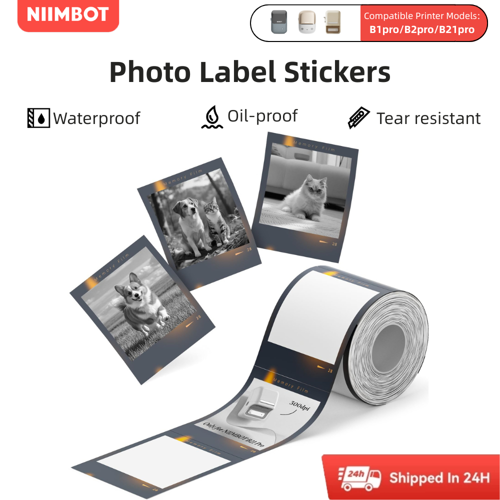 NIIMBOT B1Pro/B2Pro/B21Pro แผ่นกาวพิมพ์ภาพ (300Dpi)