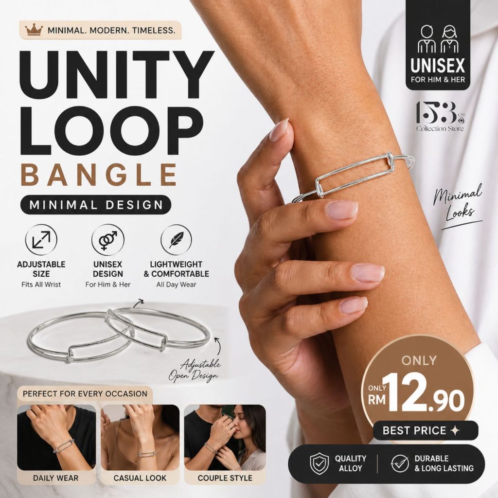 153กําไลข้อมือแบบปรับได้ Unisex Gelang Perak สร้อยข้อมือเรียบง่ายเปิดข้อมือเครื่องประดับมินิมอล