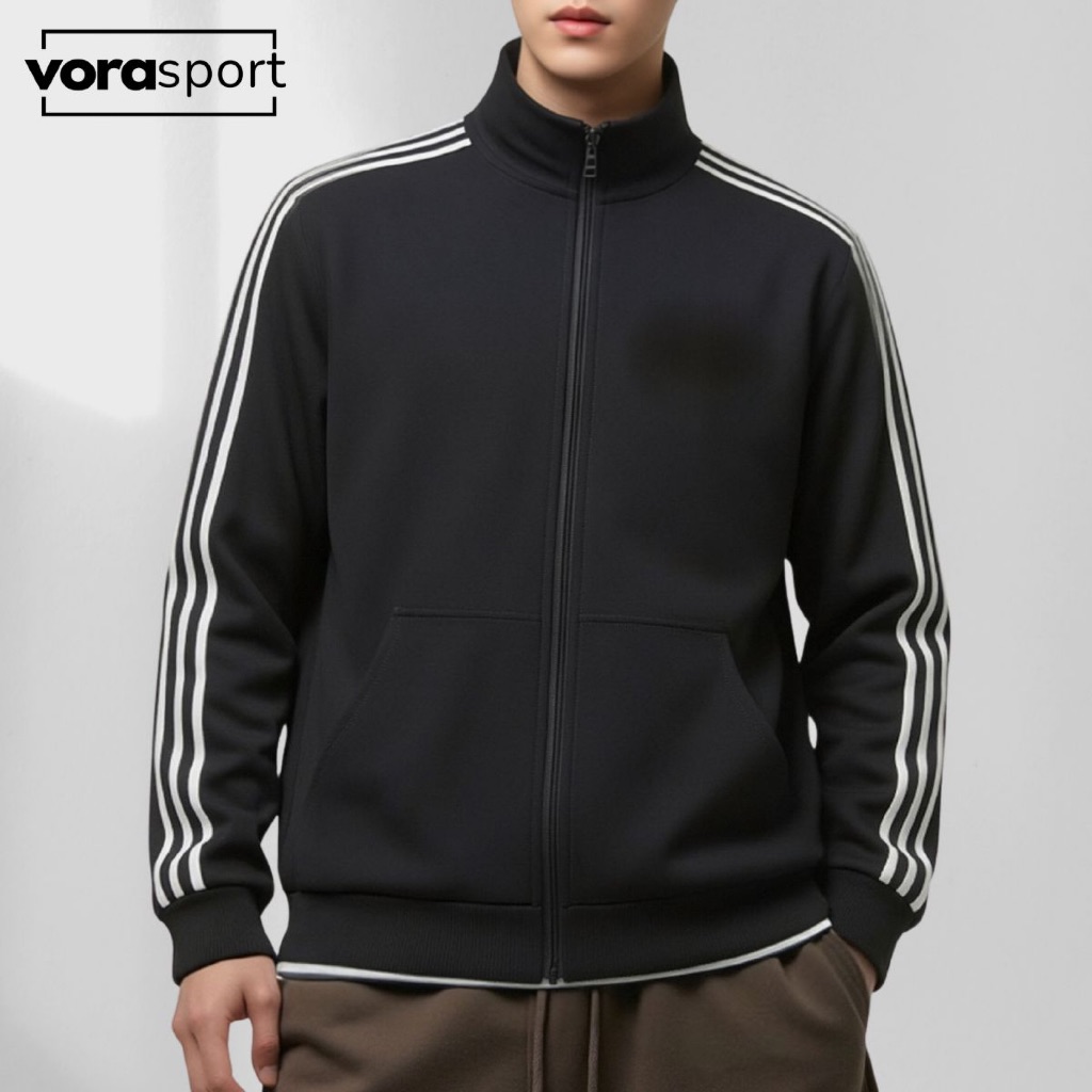 VORA FJK029 Jaket Unisex Jaket Lelaki Baju Perempuan ซิปเสื้อกีฬาผู้ชายผู้หญิงพร้อมกระเป๋า 外套男女