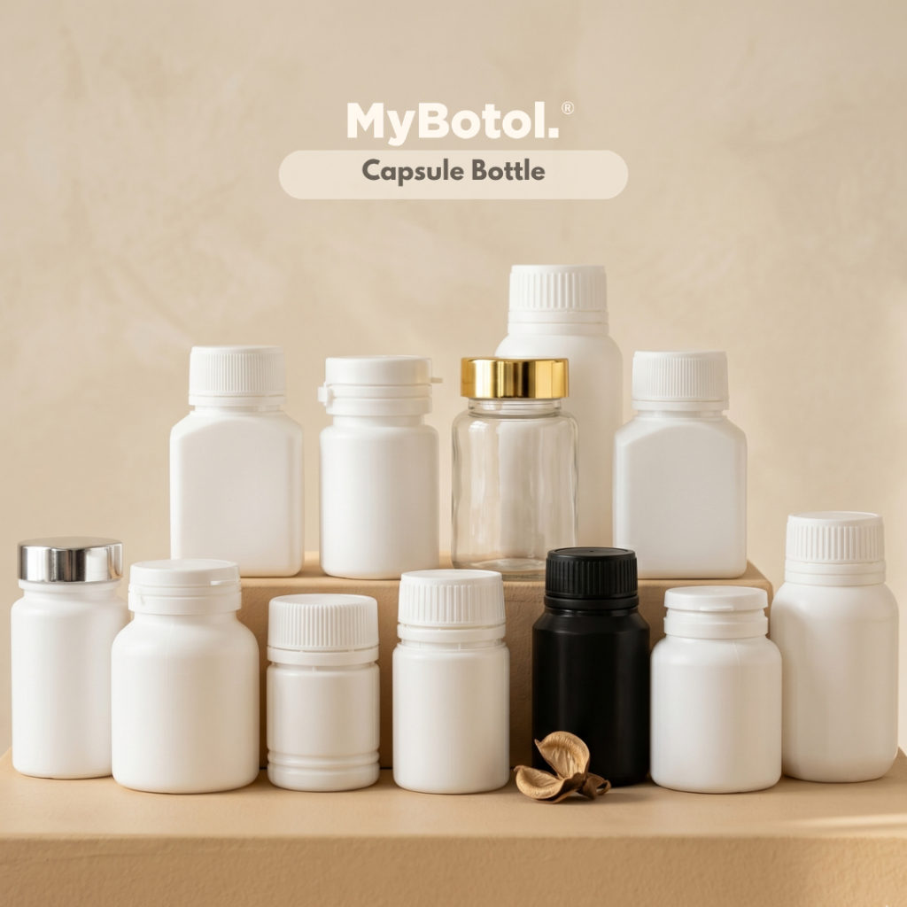 [mybotol] 100ml 150ml ขวดแคปซูล Botol Kapsul Pill Container