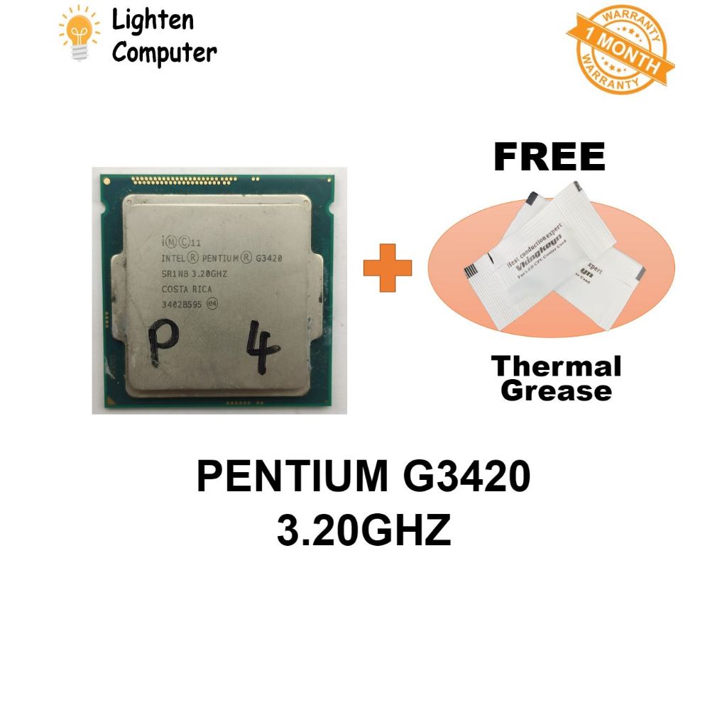 USED INTEL PENTIUM G3420 PROCESSOR 3.20GHZ 2 CORE 2 THREADS 53W LGA 1150 G3420