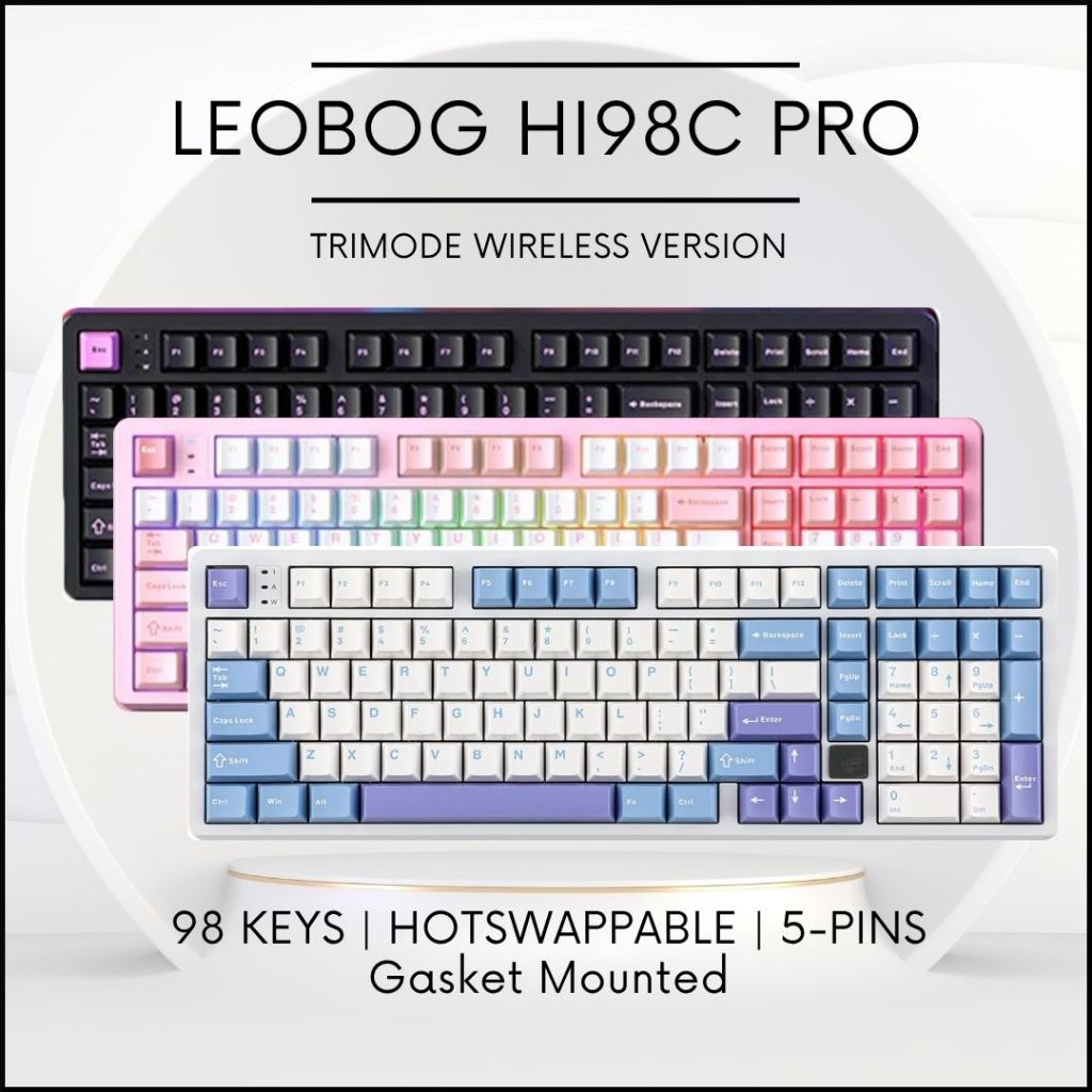 Leobog Hi98C Pro คีย์บอร์ดไร้สาย 98% ปะเก็น RGB Hot Swap