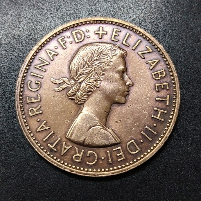 UK Queen Elizabeth II 1 Penny 1966