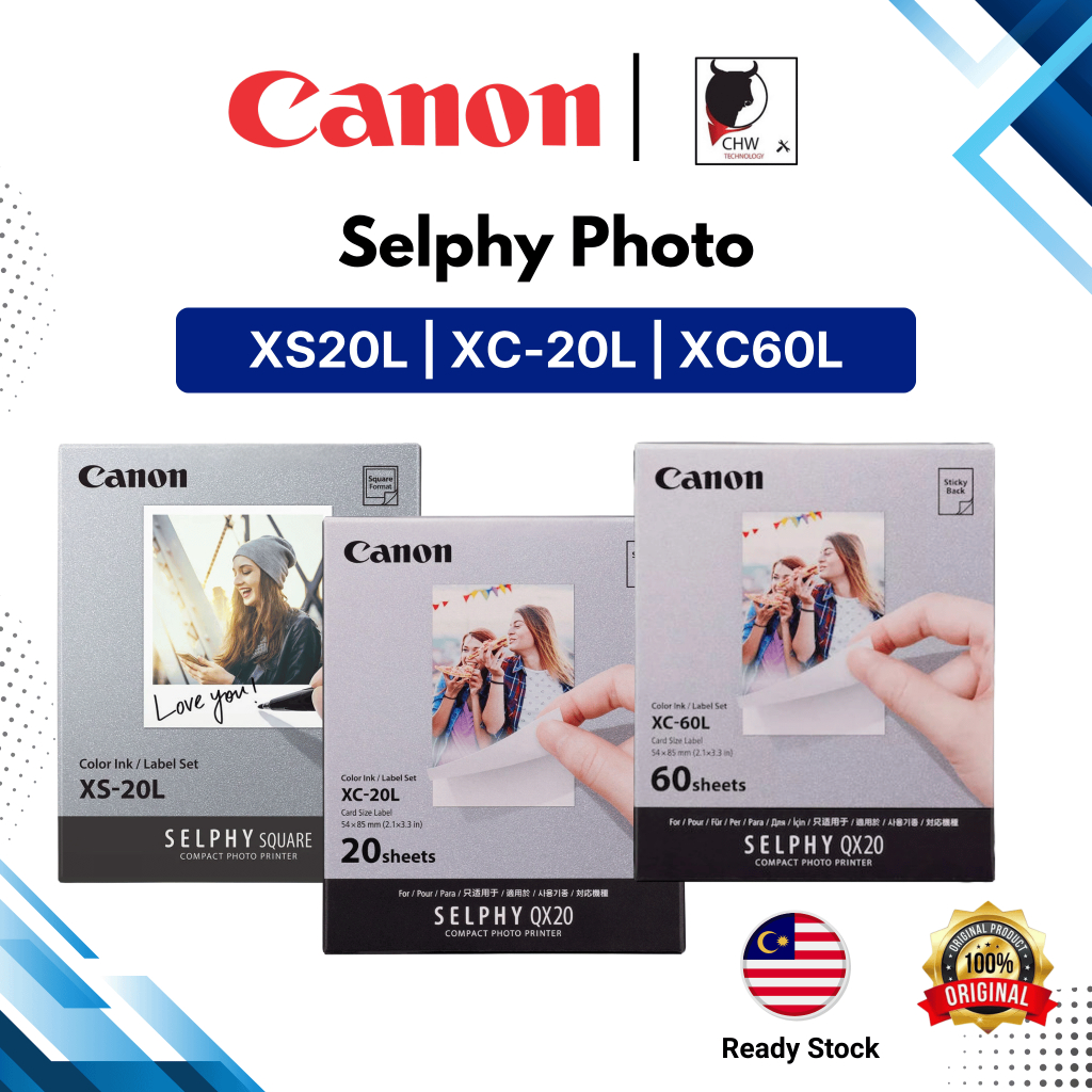 CANON XC-20L/ XS-20L / XC60L สําหรับ CANON QX20 SELPHY PHOTO PRINTER