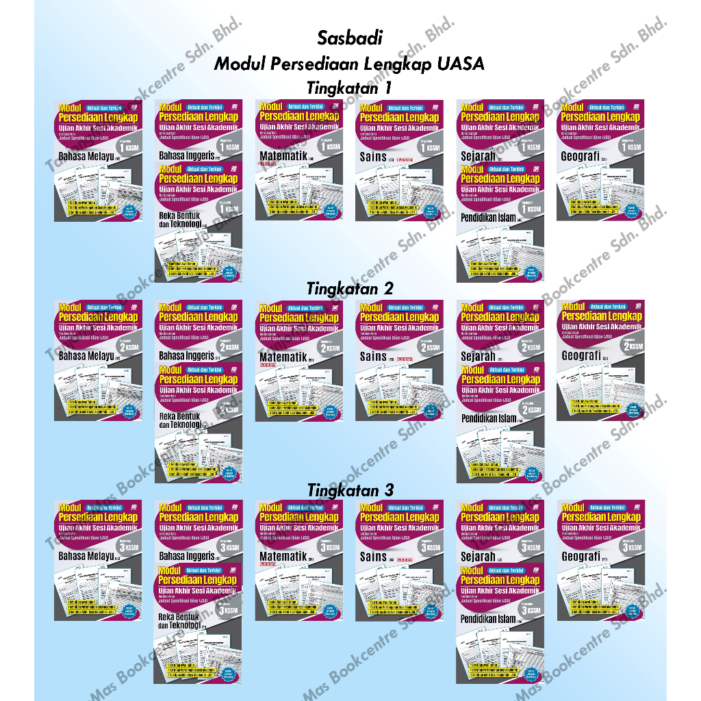 Sasbadi- Complete Supplies Module UASA Form 1/ Form 2/ Form 3