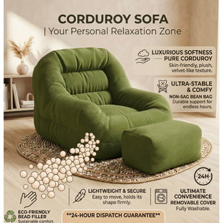 New style Lazy Sofa Chair Double Seater Sofa Bean Bag Cover with Filling fullset Lazy Chair Kerusi Malas Besar Siap isi