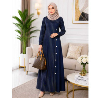 NEW ARRIVAL (PRINTER) JUBAH NELOOFAR FRONT BUTTON ,  SIDE POCKET , SIZE S TO 5XL