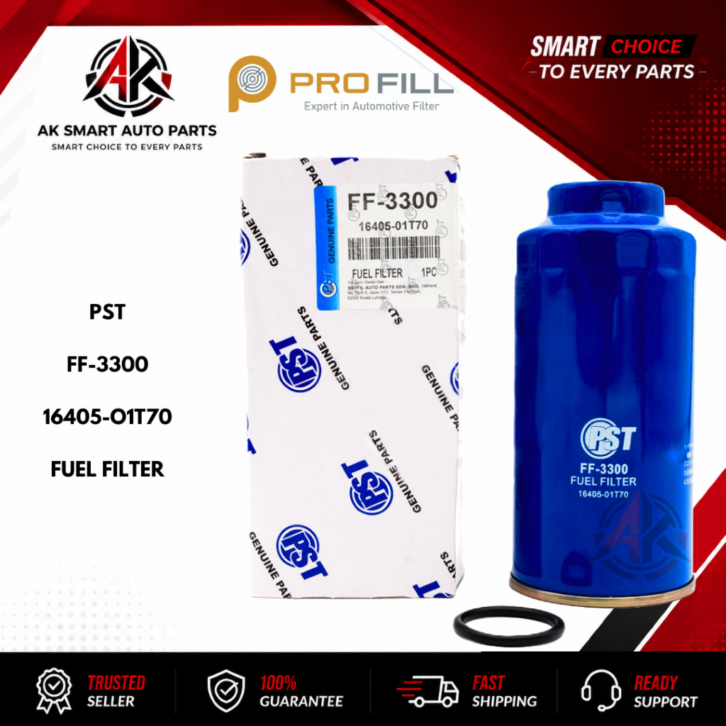 PST FF-3300 16405-01770 Nissan YU41 กรองน้ํามันเชื้อเพลิงพร้อมโอริง 2 รู