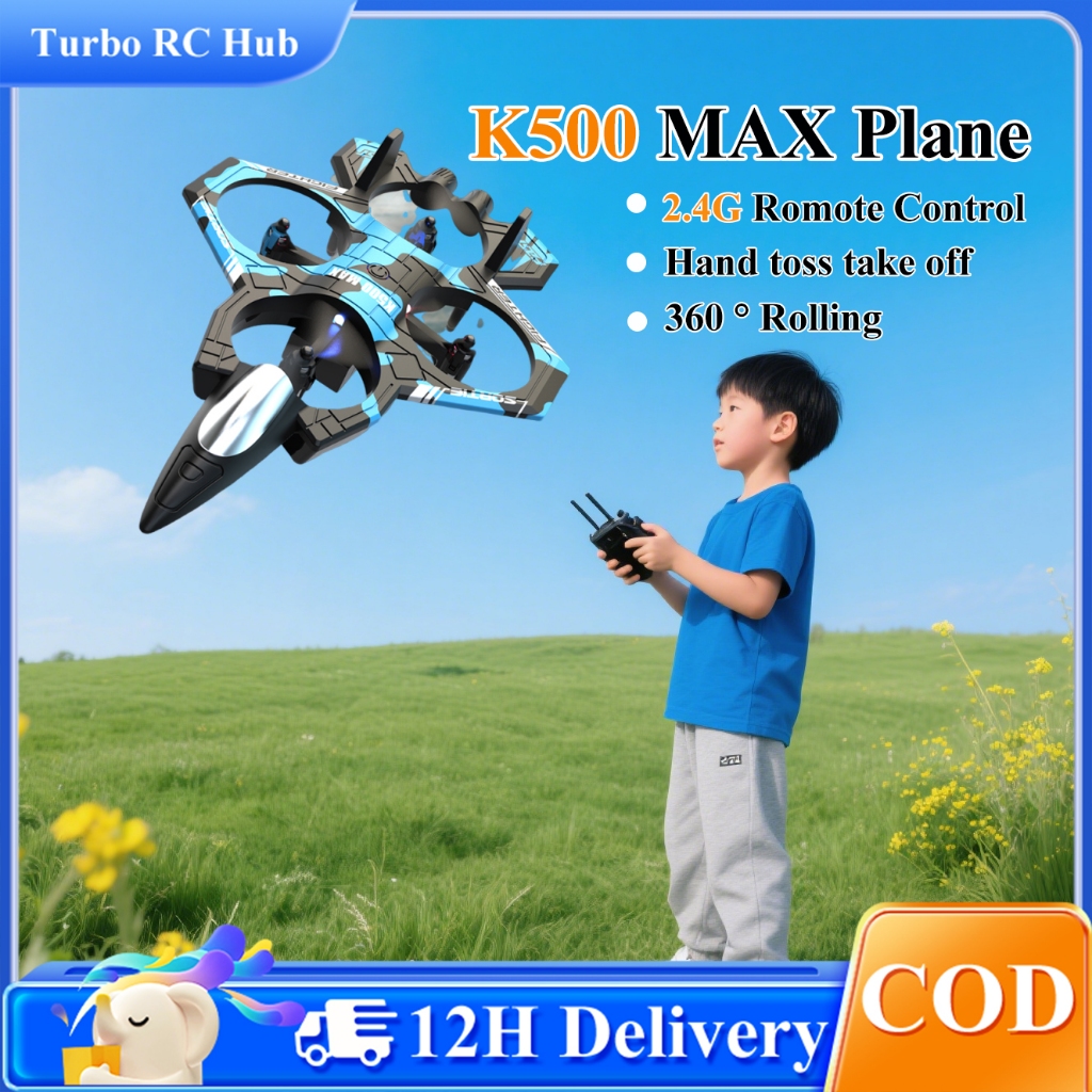 K500 MAX RC เครื่องบิน 2.4G Stunt RC เครื่องบินของเล่นความเร็วปรับ Hovering Fighter Jet Plane พร้อมไ