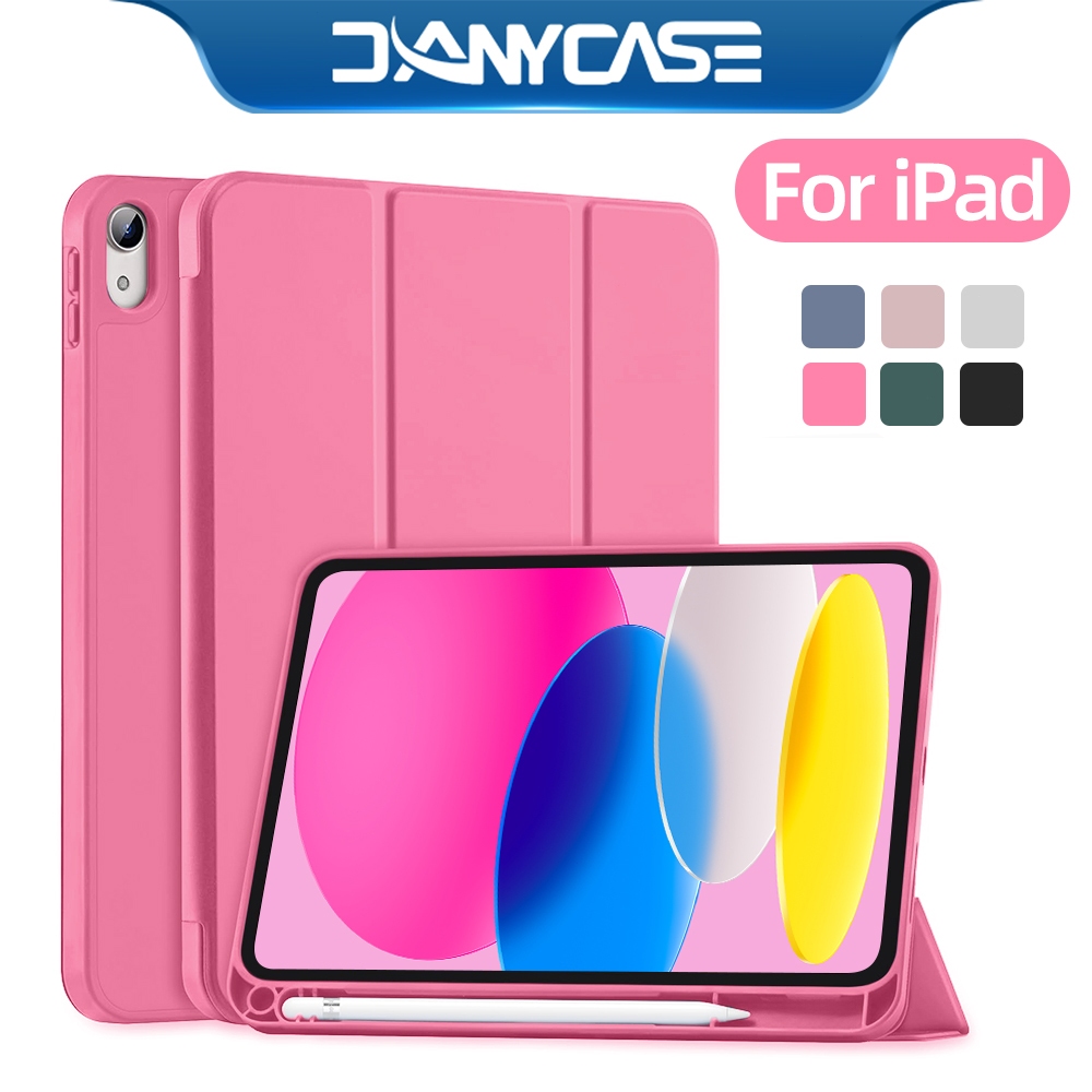 Flip แท็บเล็ตป้องกันกรณีพร้อมช่องเสียบปากกาสําหรับ ipad a16 กรณี 10th 10.9air 6/7 115th 6h 9.7 7th 8
