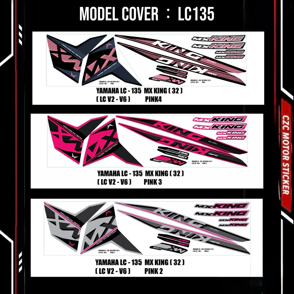 YAMAHA LC135 LC V2/V3/V4/V5/V6/V7 มอเตอร์สติ๊กเกอร์ STRIPE MX KING (32)
