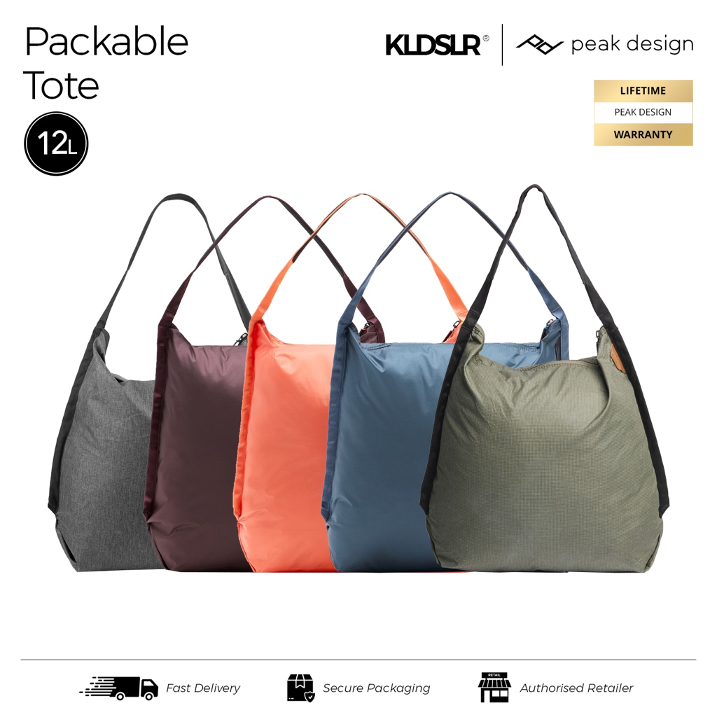 Peak Design Packable Tote 12L (Charcoal / Eclipse/ Ibis/ Ocean/ Sage) รับประกันตลอดอายุการใช้งาน