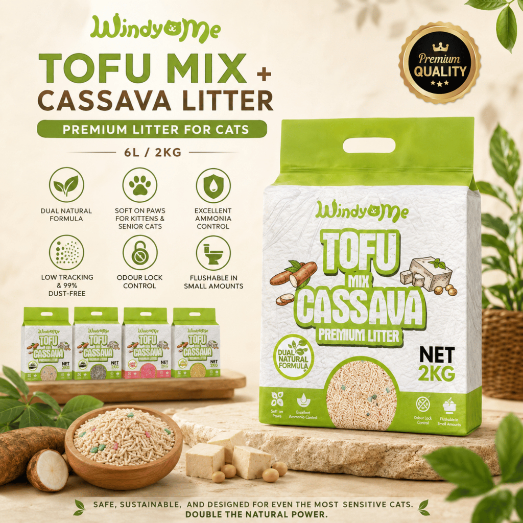WINDY & ME - TOFU MIX + CASSAVA CAT LITTER 6L / 2KG