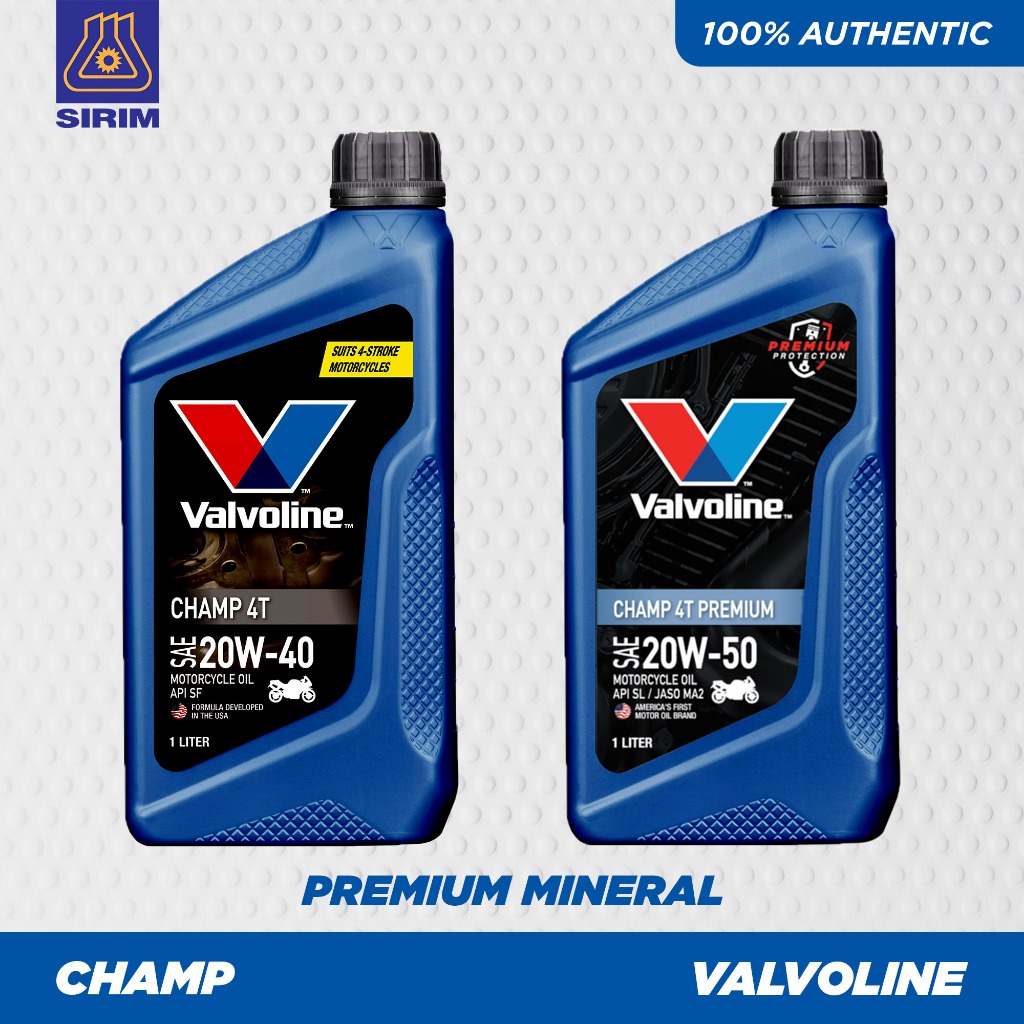 น้ํามันเครื่อง VALVOLINE CHAMP 4T 20W40 20W50 (1L) SIRIM