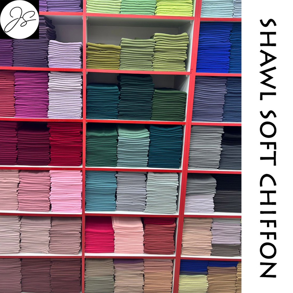 SHAWL CHIFON PREMIUM SOFT CHIFON 1.8M X 0.7M BANYAK COLOUR CHOICE