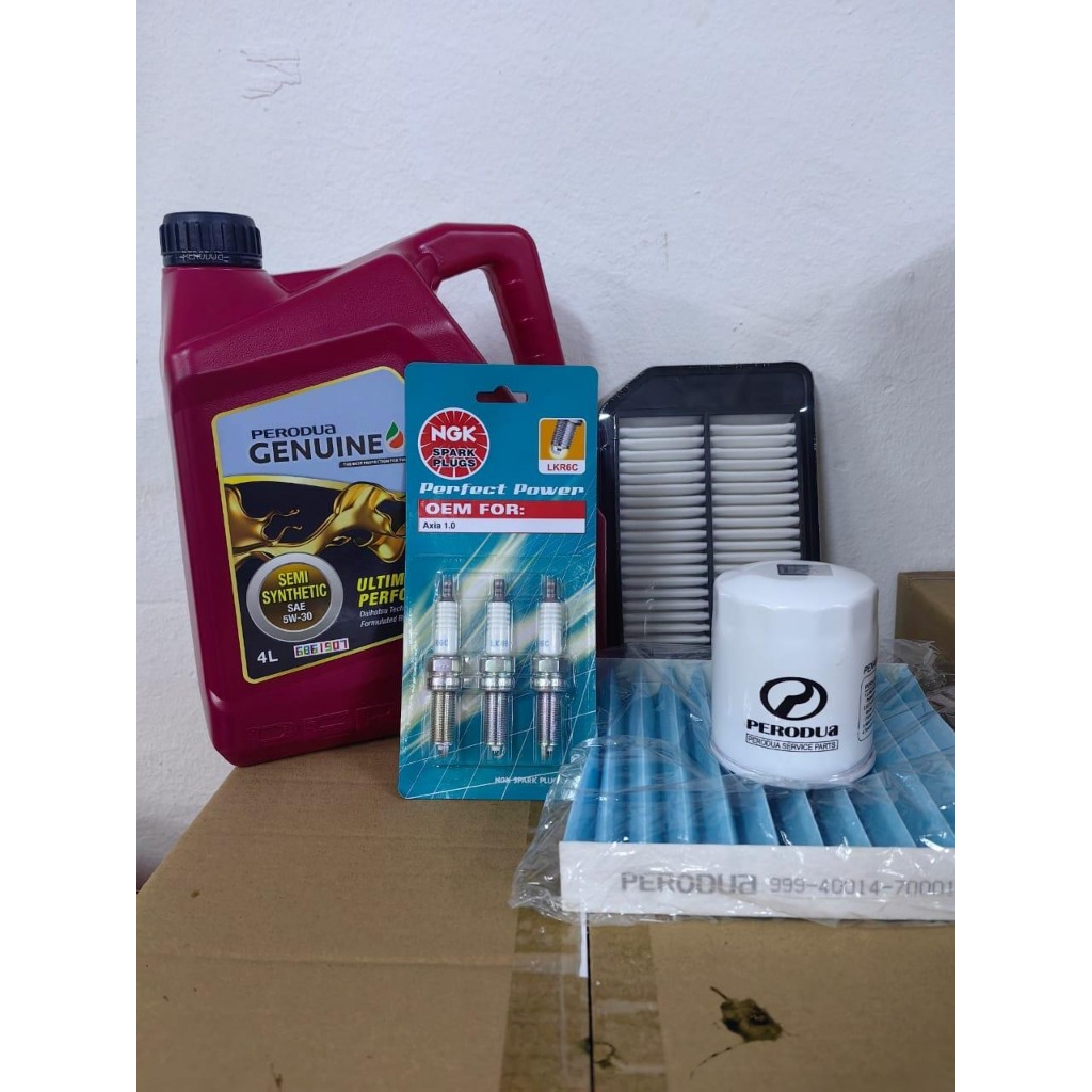 P/D AXIA ใหม่ 2018 BEZZA 1.0 2017-2023 5W30 SIRIM 4L ENGINE OIL+OF+BZ140+2990+LKR6C FOC INJECTOR CLE