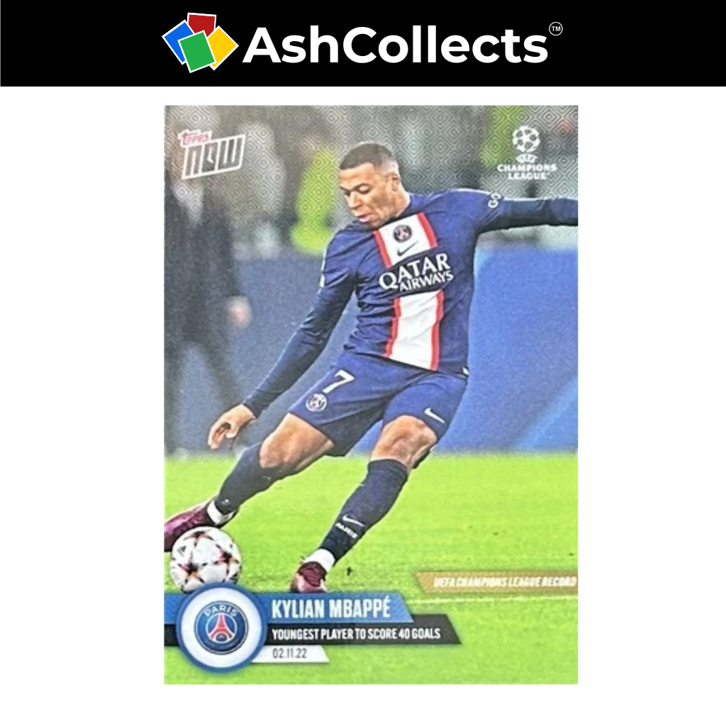 2022-23 Topps Now - Kylian Mbappe - PSG Real Madrid France - การ์ดฟุตบอล - สะสมขี้เถ้า