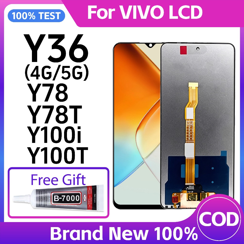 [ใหม่เอี่ยม] LCD สําหรับ VIVO Y36 5G / Y78 / Y78T / Y100i / Y100T / IQOO Z7 เปลี่ยนชุดหน้าจอแสดงผล