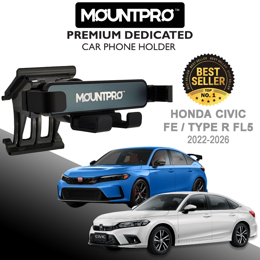 MOUNTPROTM ที่วางโทรศัพท์ในรถยนต์ระดับพรีเมียม Honda Civic FE / Type R FL5 (2022-2026)