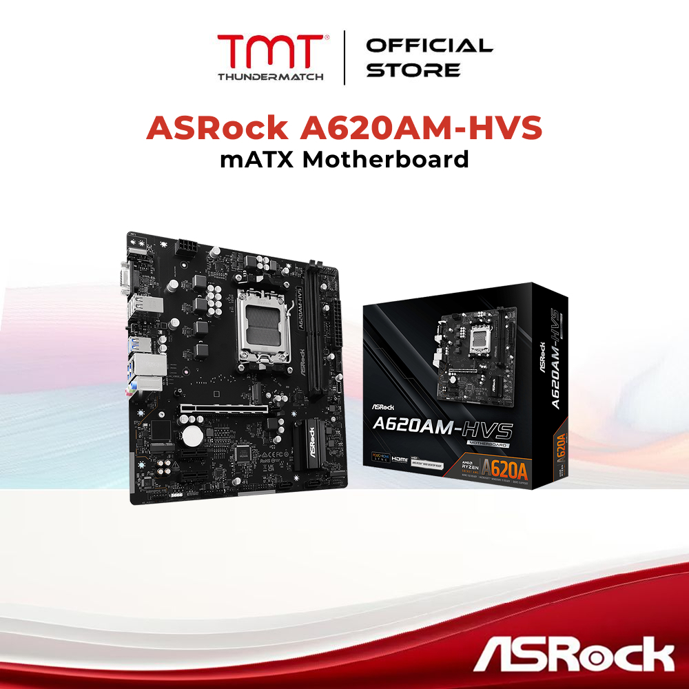 TMT ASRock A620AM-HVS AM5 mATX เมนบอร์ด