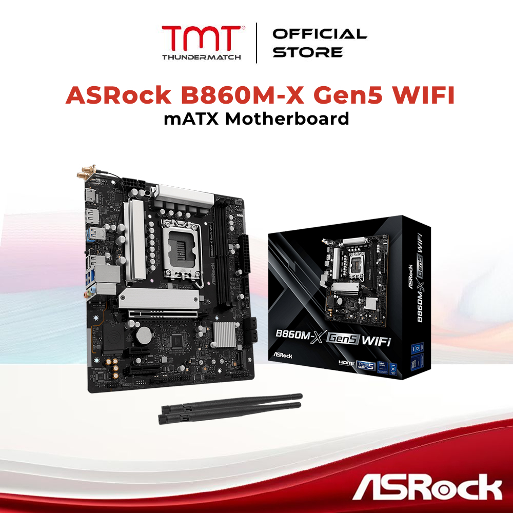 TMT ASRock B860M-X Gen5 WIFI LGA1851 เมนบอร์ด mATX
