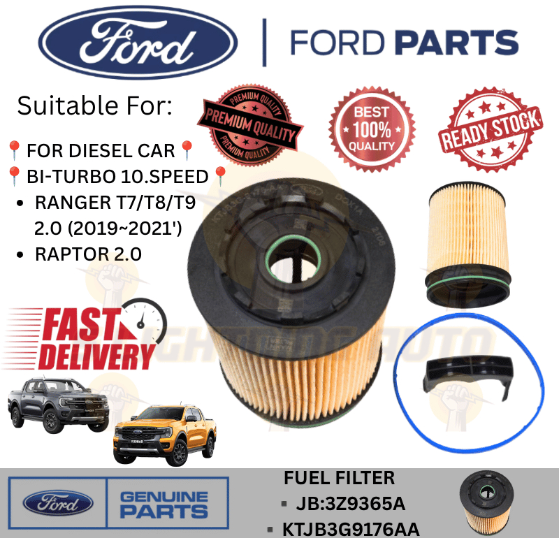 (KTJB3G9176AA) FUEL FILTER (DIESEL) FORD RANGER T7/T8/T9 2.0 19~21, RAPTOR 2.0 (BI-TURBO 10.ความเร็ว