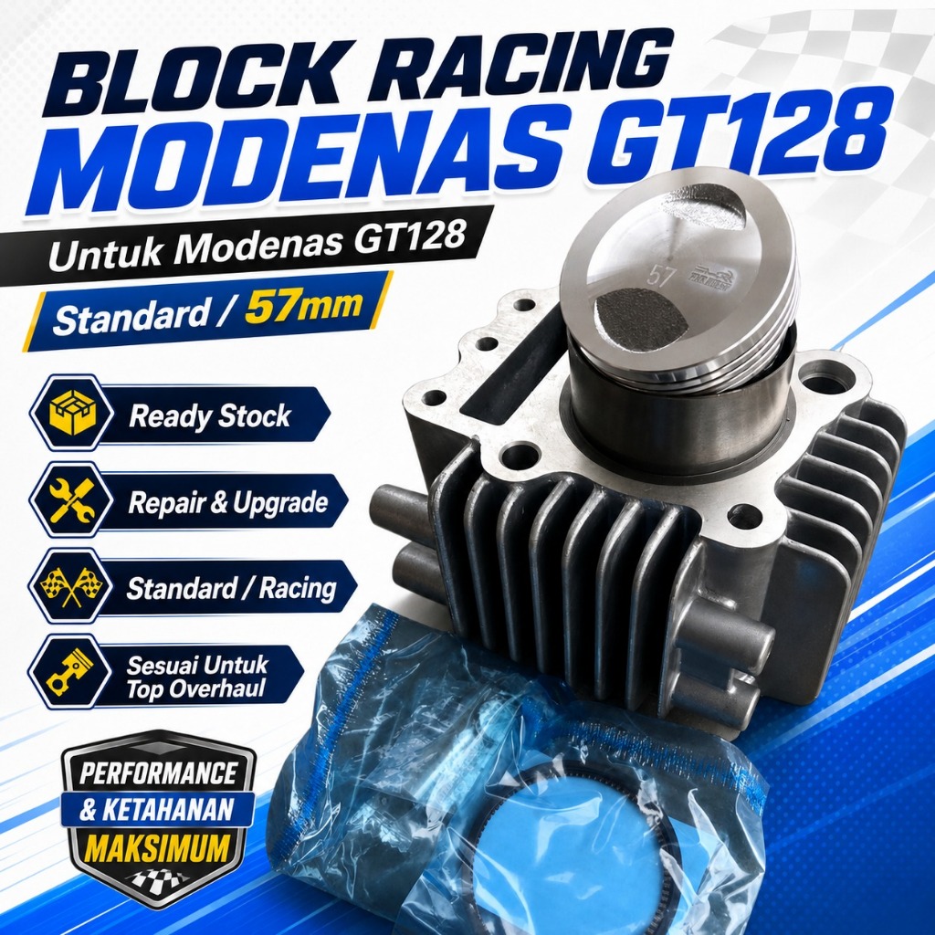 Modenas GT128 Racing Block GT128 เสื้อสูบเครื่องยนต์ มาตรฐาน