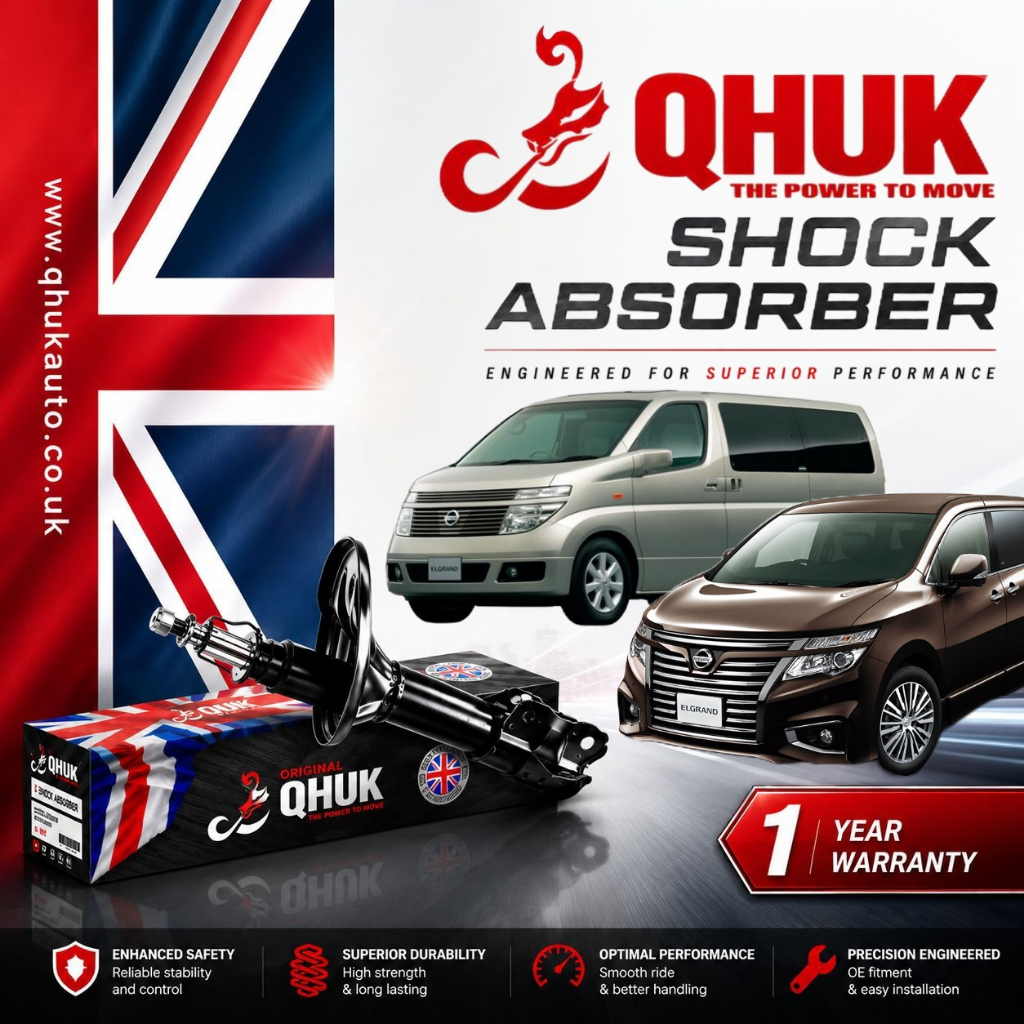 QHUK ENGLAND SHOCK ABSORBER สําหรับ NISSAN ELGRAND E51 / E52 2.5 3.5 FRONT & REAR SET