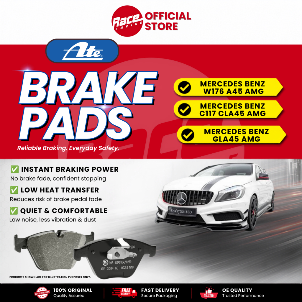 ATE ผ้าเบรคหน้า -MB W176 A45 AMG,C117 CLA45 AMG,X156, GLA45 AMG