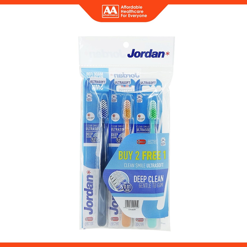 แปรงสีฟัน Jordan Clean Smile Ultrasoft (3s)