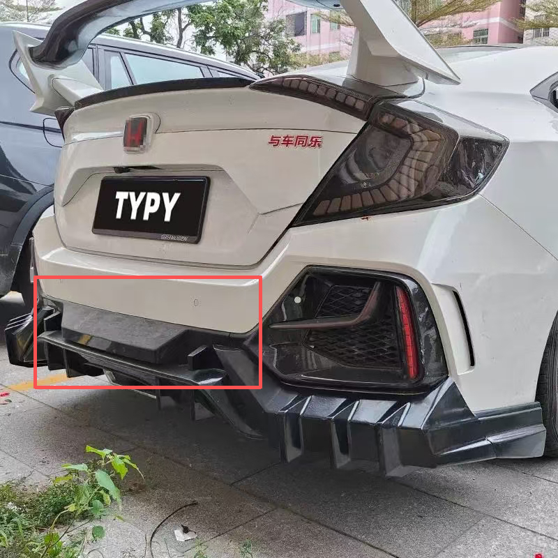 อุปกรณ์เสริมกันชนหลัง Civic FC Typer Part Matt Black(กันชน Convert Typer)