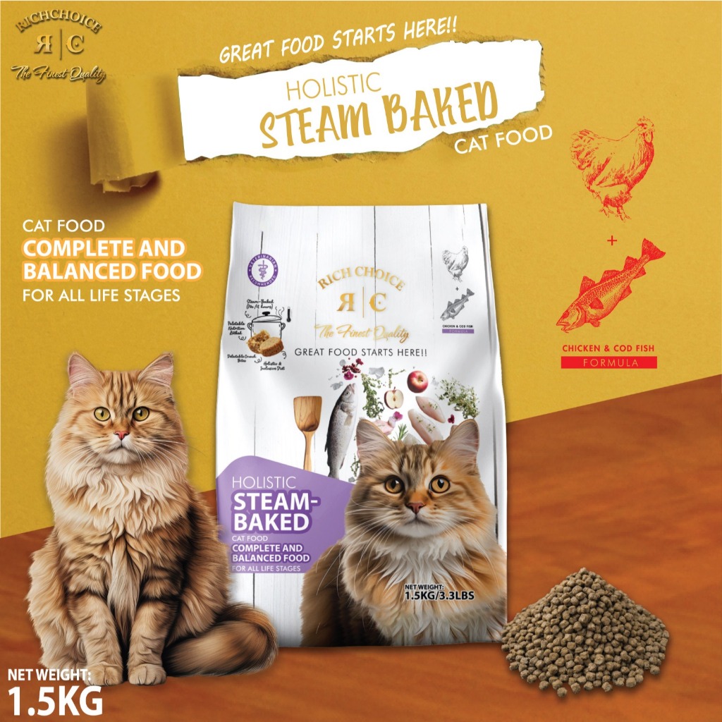 RICH CHOICE HOLISTIC STEAM BAKE KIBBLE สําหรับแพ็คแมว
