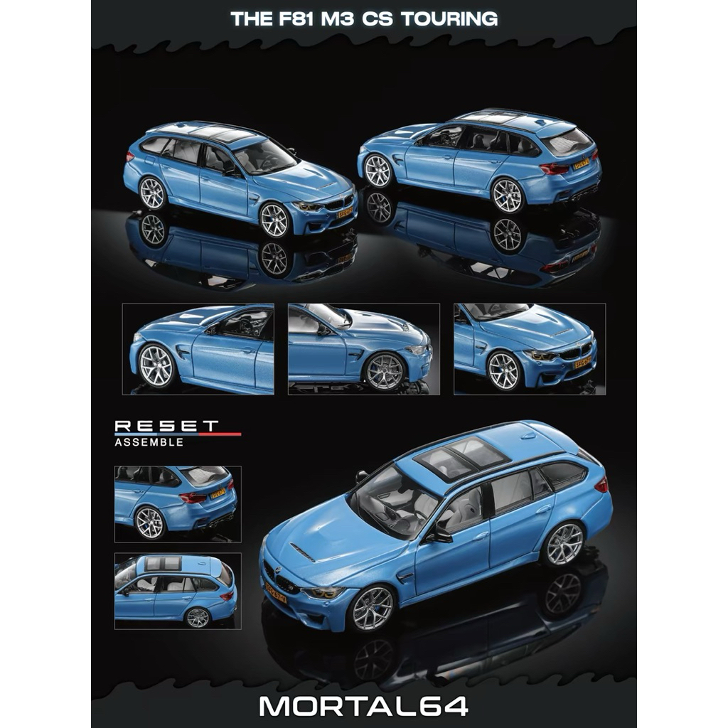 Mortal Model BMW F81 M3 CS Touring Blue/ White (Diecast 1/64)
