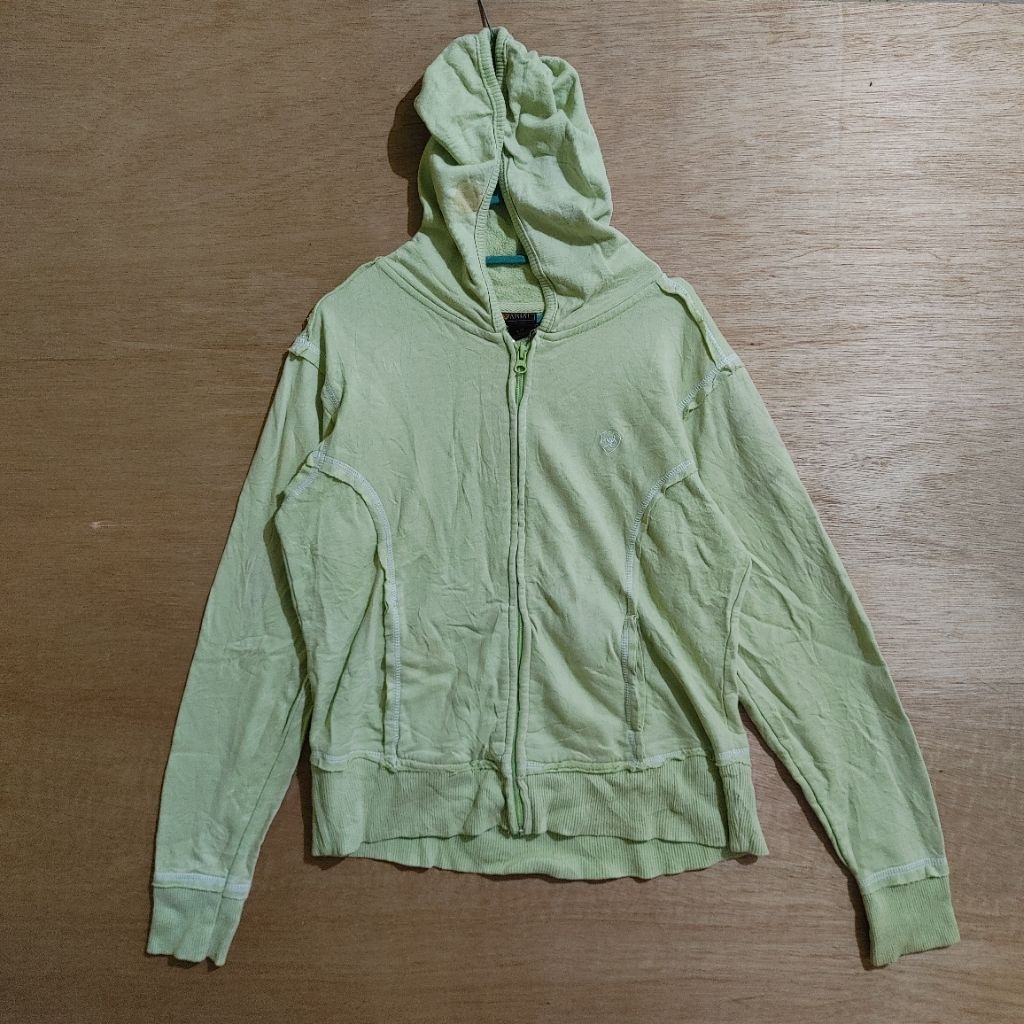 Jaket Hoodie Perempuan Ariat Zip Up ชุดสีเขียวอ่อน S 13