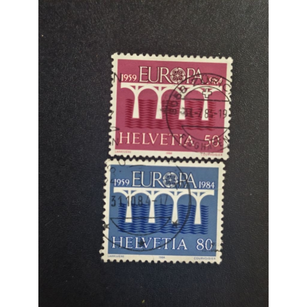 CE258 Helveta Switzerland ปี 1984 Europa Cept แสตมป์ครบชุด 2v ใช้