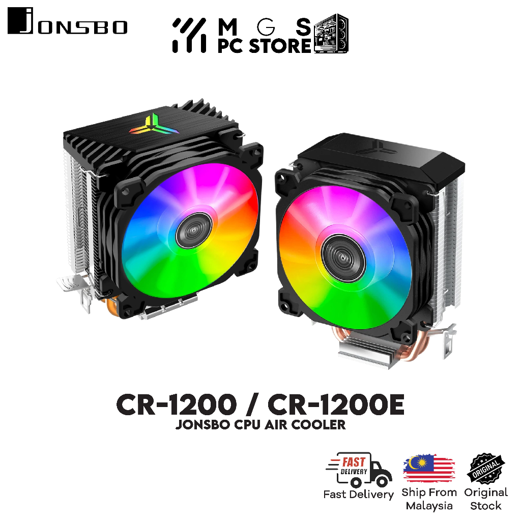 Jonsbo CR1200/CR1200E 9 ซม.พัดลม 2 ท่อความร้อน Tower CPU Cooler สําหรับ Intel LGA1151/1200/LGA1150 A