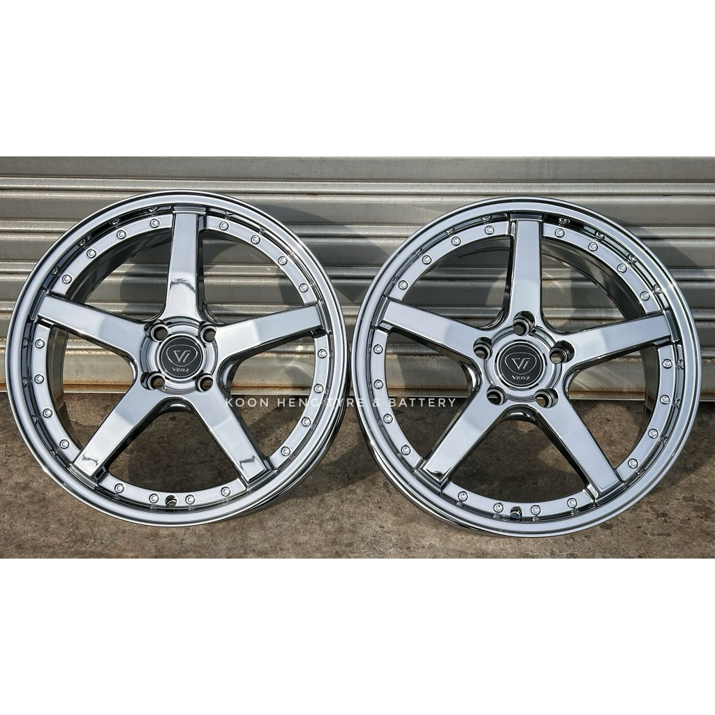 รถใหม่ Sport Rim Flow Forming WORK VERZ KCV03 17x7J 4x100 17x7.5J 5x113 ET40 Super Chrome -