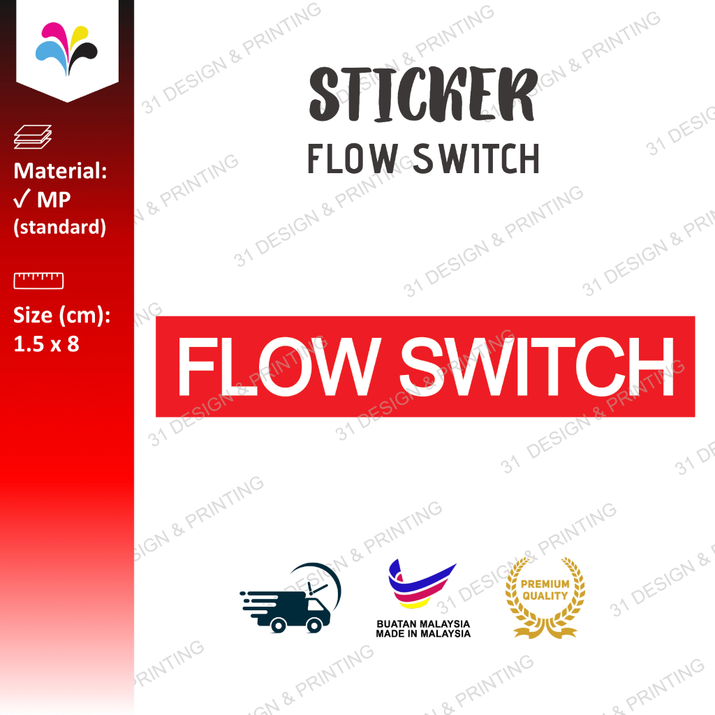Flow Switch Label สติกเกอร์ Fire Sprinkler Systems HVAC เครื่องปรับอากาศหม้อต้มน้ําเครื่องทําความร้อ