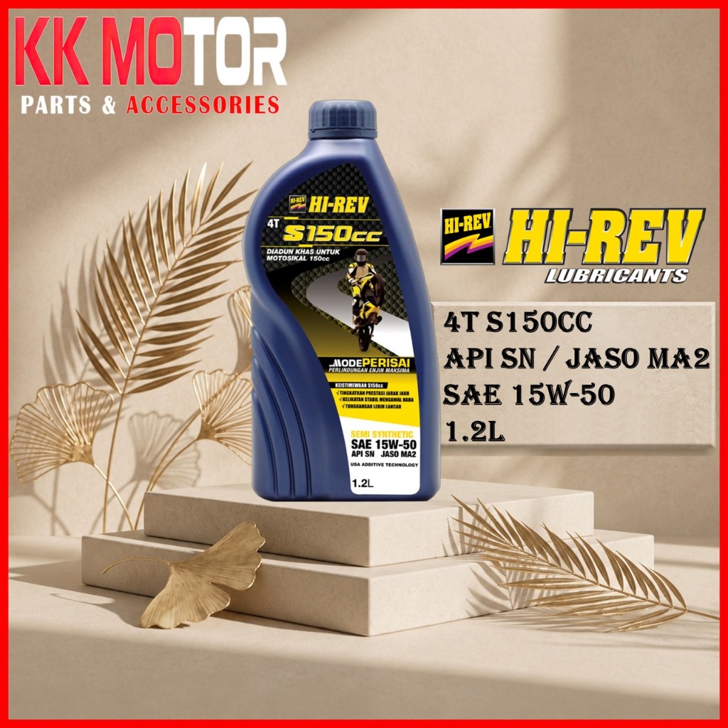 HI-REV HIREV S150CC SAE 15W-50 15W50 SEMI SYNTHETIC MOTORCYCLE ENGINE OIL (1.2 L) SESUAI UNTUK RS150