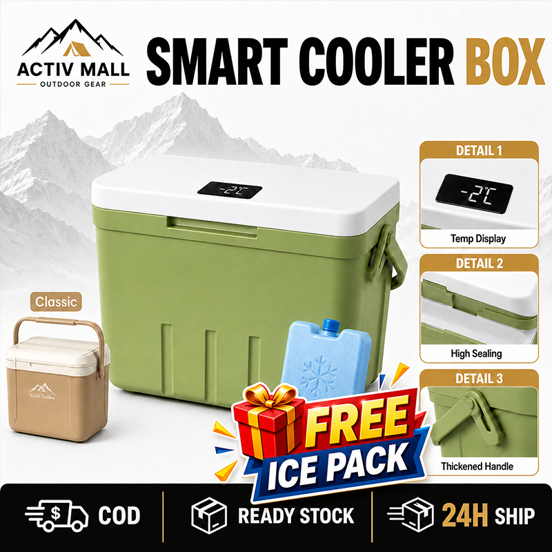 Cooler Box Tahan Sejuk 120H Ice Box Peti Ais Tong Ais Portable Camping Fishing Picnic Bekas Ais
