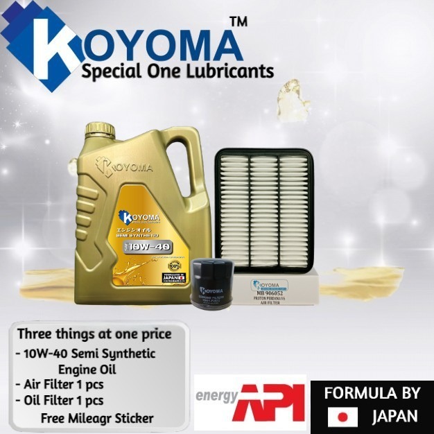 PROTON PERDANA V6 กรองอากาศ + กรองน้ํามัน + KOYOMA 10W40 SEMI SYNTHETIC ENGINE OIL