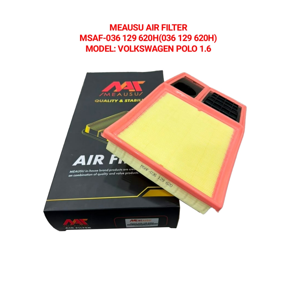MEAUSU AIR FILTER MSAF-036 129 620H(036 129 620H) รุ่น: VOLKSWAGEN POLO 1.6