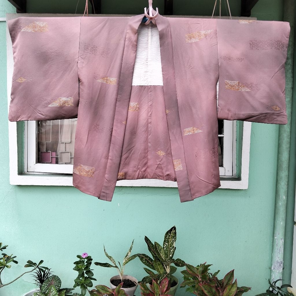 Kimono Haori Purple Japanese Vintage Preloved