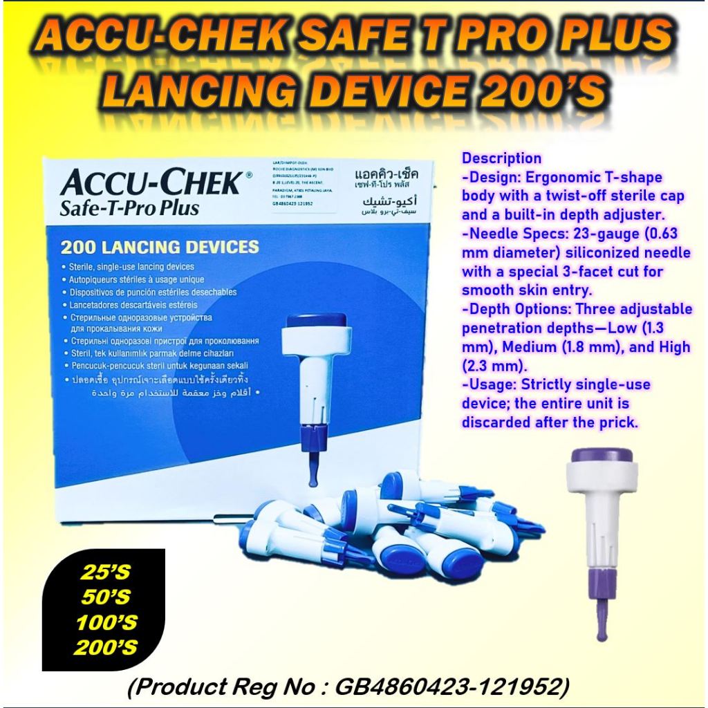 Accu-Chek Safe-T-Pro Plus อุปกรณ์จัดแต่งทรงผม 200S