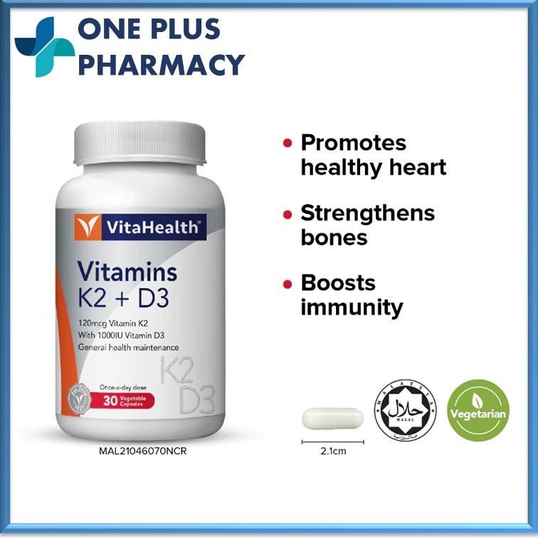 VitaHealth Vitamins K2 + D3 30s [EXP 05/2028]